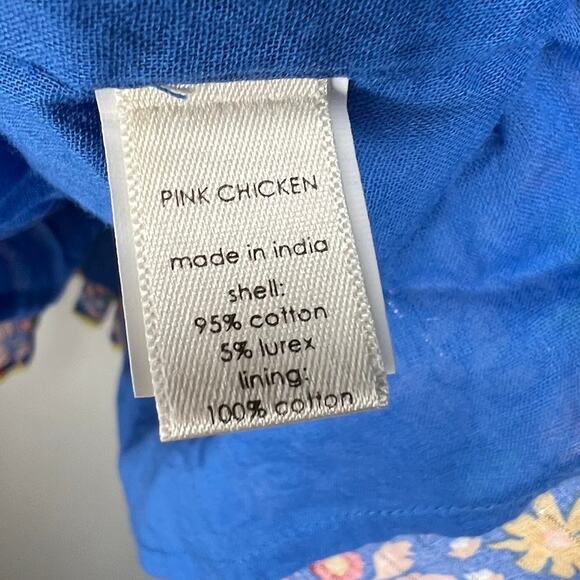 Pink Chicken Blue Floral Tiered Girls Dress Size 10Y - Picture 6 of 7